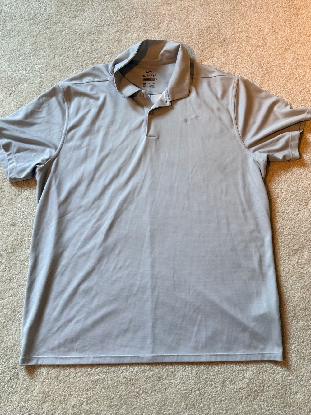 Nike Dri-FIT Men's Light Gray Polo Shirt (XL)